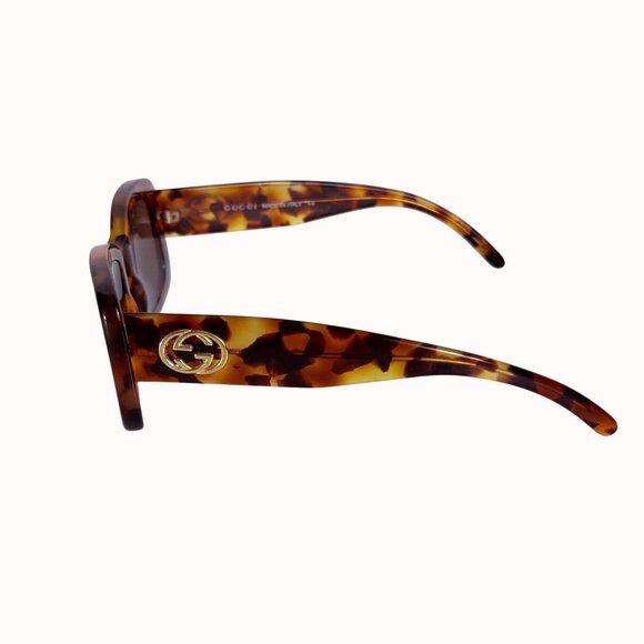 Gucci Womens Tortoise Shell Square Sunglasses VTG Brown Lens  display picture 3
